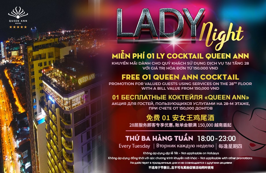 LADY NIGHT - SAY ĐẮM VỚI COCKTAIL DÀNH RIÊNG CHO QUÝ CÔ